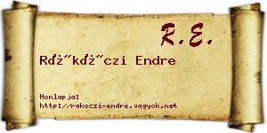 Rákóczi Endre névjegykártya