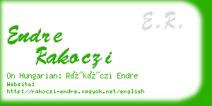 endre rakoczi business card